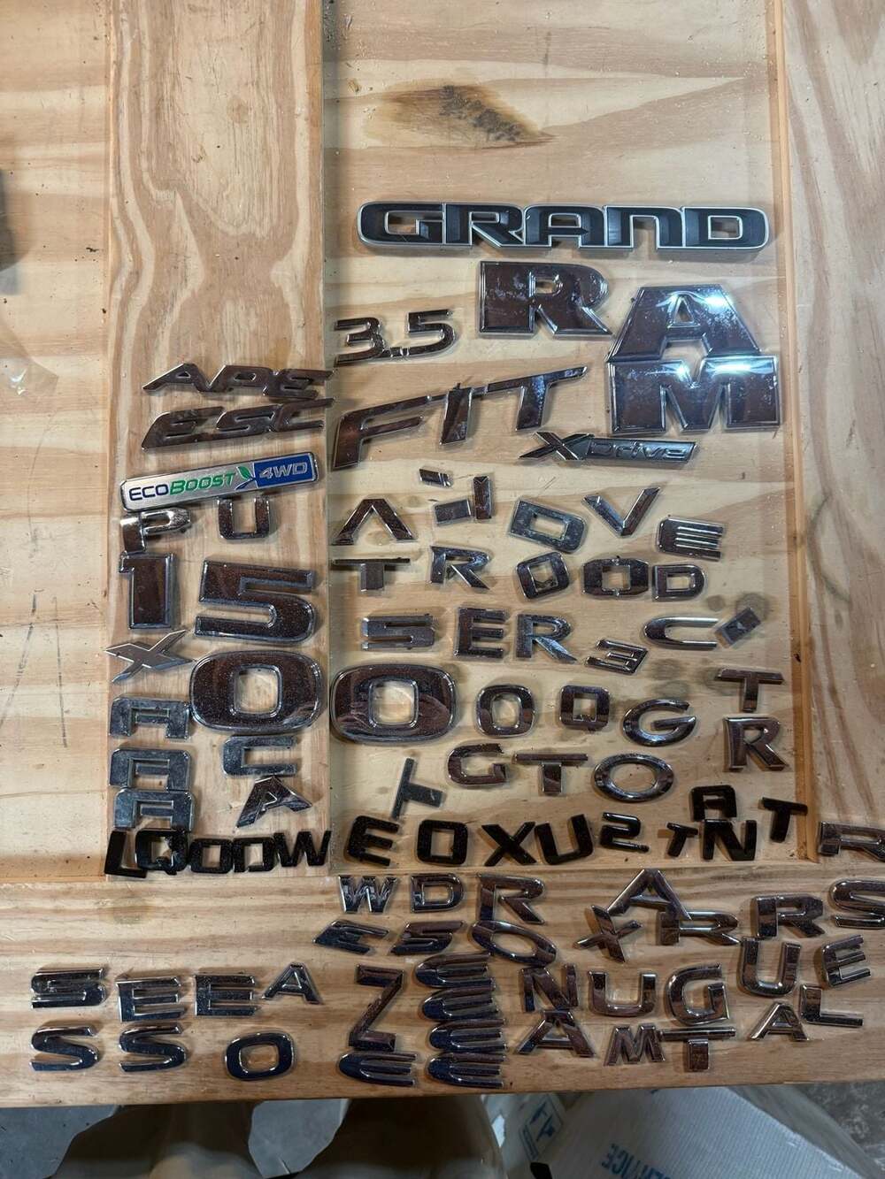 Lot of OEM Automotive Emblems and Badges (RAM, Jeep, EcoBoost, BMW xDrive)